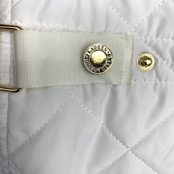 Lauren Ralph Lauren Reversible Quilted Vest Women's Sz L Orange & White Pockets - Picture 7 of 8